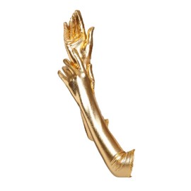 krautwear® Women's Finger Gloves Metallic Approx. 44 cm Long Gold Silver -