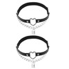 alisikee Leg Garter with Key Chains, Elastic Punk Heart Thigh