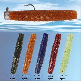 FOLANDO 35pcs Fishing Soft Lures kit, Fishing Weights Jig Heads Hooks Fishing Lures Fishing Baits Plastic Baits Kit for Fishing Trout Redfish Saltwater/Freshwater T22253