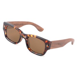 COCA TREE Retro Rectangle Sunglasses Women and Men Vintage UV Protection Glasse (Tortoise-Walnut)