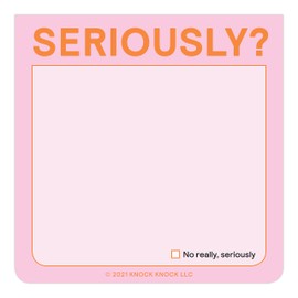 1-Count Knock Knock Seriously?! Sticky Note (Pastel Version, 3 x 3-inches)