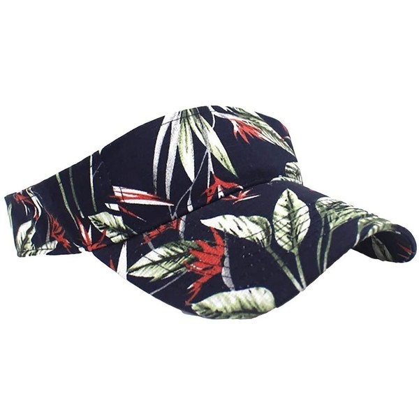 LEX STANDARD CH063 Women's Visor Hat, Aloha Pattern, Wide Brim,