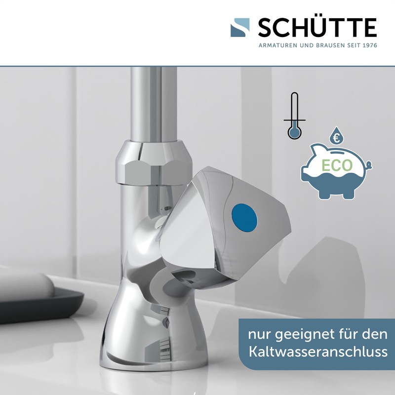 Schütte Carneo Cold Water Tap, Fitting, Bathroom Tap Only for