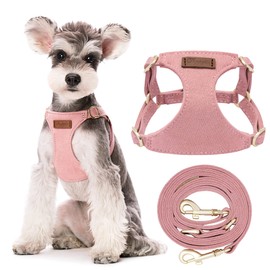 Puppytie No Pull Dog Harness with Multifunction Dog Leash,Soft Adjustable No Choke Escape Proof Pet Harness Vest for Medium Dogs or Large Dogs,Pink,M