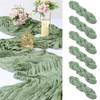 MUUKAIII Pack of 6 Table Runners, Sage Green, 90 x