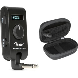 Fender Mustang Micro Plus Headphone Guitar Amplifier with Protective Carrying Case, Compact and Portable Practice Amp for Electric Guitars, Rechargeable, Bluetooth Audio Playback, Ideal for Musicians