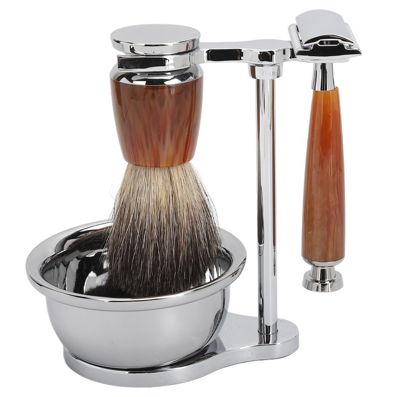 Safety Men Grooming Set Trimming Soap Stand Bowl Beard Brush