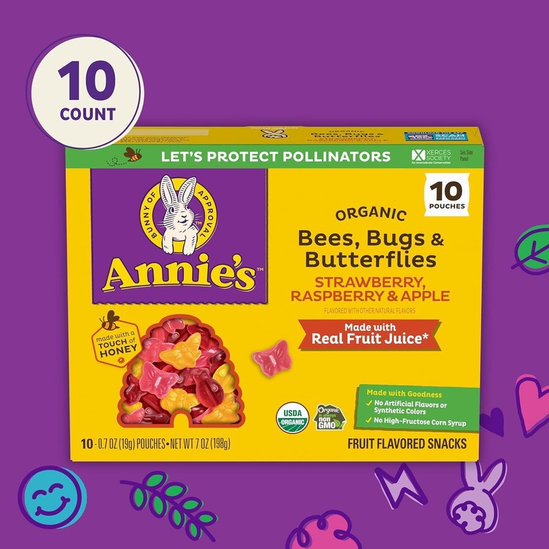 Annie`s Homegrown Annie's Homegrown Organic Bees Bugs Fruit Flavored Snacks