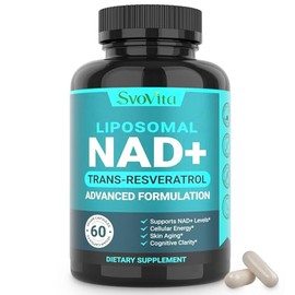 Suplemento NAD 500mg, suplemento liposomal NAD+ con Trans-Resveratrol | para mujeres y hombres, vegano sin OMG, 60 cápsulas