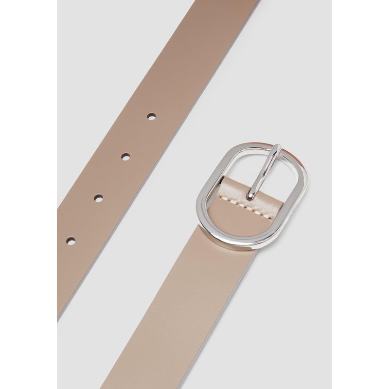 s.Oliver High Quality Leather Belt with Oval Clasp and Logo
