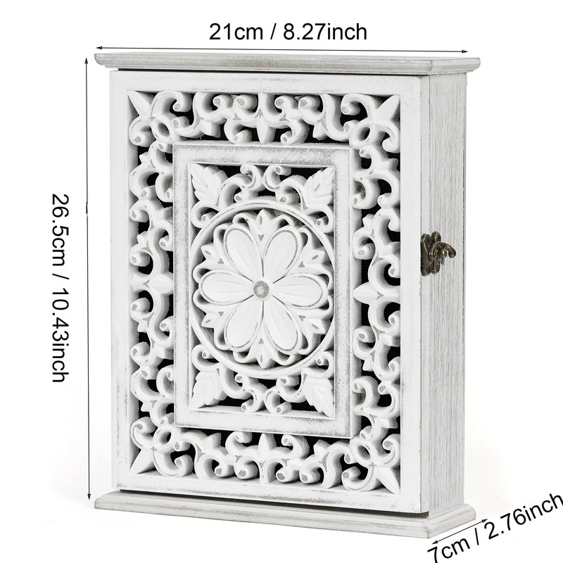 AHUONEL Wooden Key Holder for Wall, Key Box Key Cabinet,