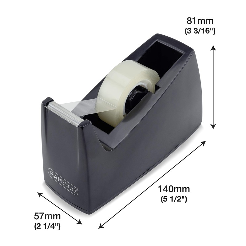 Rapesco RPTD30BK 300 Tape Dispenser for Small Core Tape, Tape