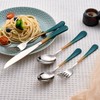 Lekoton 20 Piece Green and Orange 18/0 Flatware Utensil Set