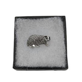 Badger pin badge, handmade in pewter by SJH Designs