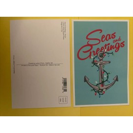 Lantern Press Postcard Sea’s & Greetings Anchor Christmas