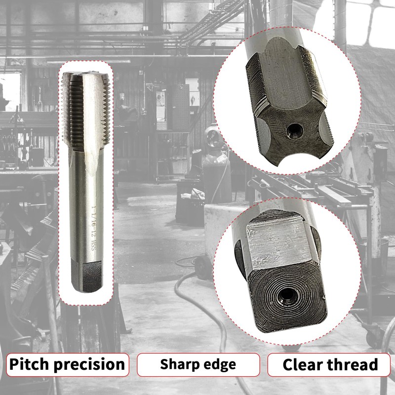 Lzcdelyxiao 1-1/16"-12 Tap UN Right Hand Straight Flute Machine Tap