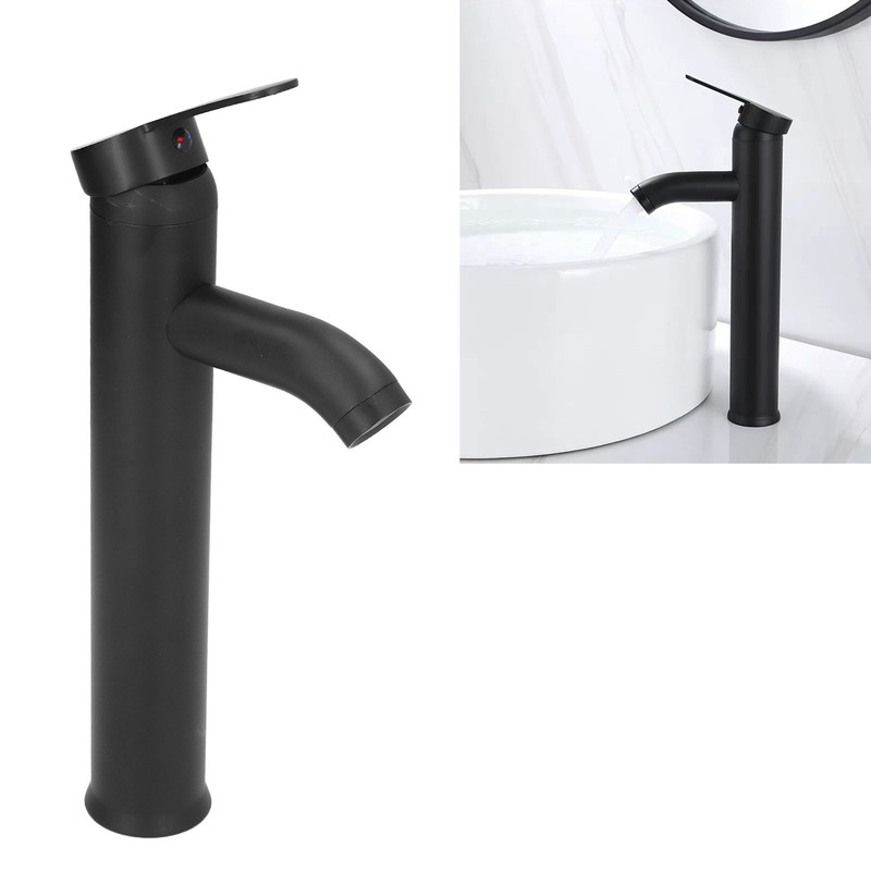 Black Faucet Bathroom G1/2 Stainless Steel Easy Control Matte Black