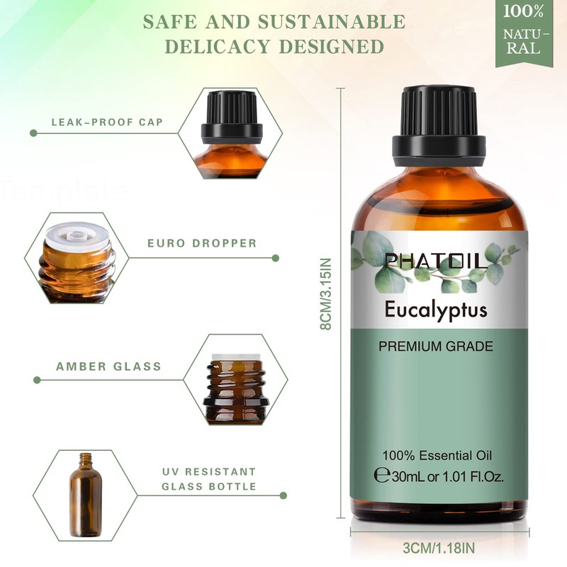 PHATOIL Eucalyptus Essential Oil 30ML, Pure Eucalyptus Essential Oils for