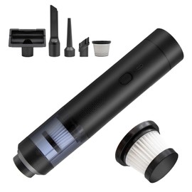 RoboRev Car Vacuum Portable Cordless, Mini Car Handheld Brushless Vacuum Cleaner, 19000Pa Car Wireless Dust Collector, Rechargeable for Car Home Office Pet (Black)