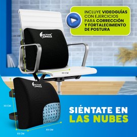 Cojín Respaldo Lumbar Soporte Lumbar Ortopédico de Espuma Viscoelástica para Silla, Oficina, Automovil Alivia Dolor Espalda Baja y Alta Antideslizante y Ergonómico con Garantía