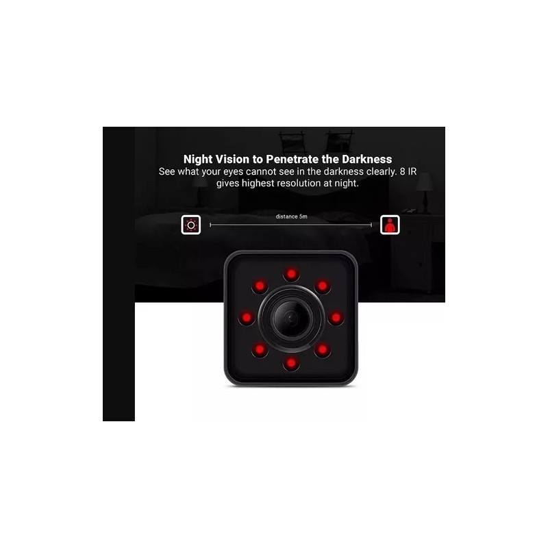 SC Mini Cámara Espia 2k 1080p Con Visión Nocturna Sq13