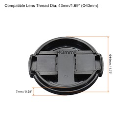 PATIKIL 4pcs Camera Lens Cap Side Pinch Front Lens Cover with Micro Fiber Cleaning Cloth for 43mm Screws Universal DSLR Lens