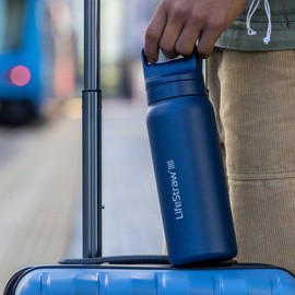 LifeStraw Go 2.0 Stainless Steel Water Filter Bottle 700ml, Black