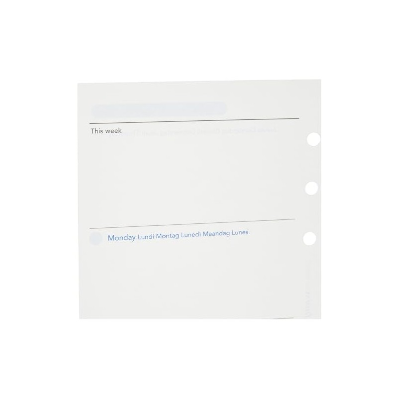 Filofax Personal Week to View Any Year undated Diary,white