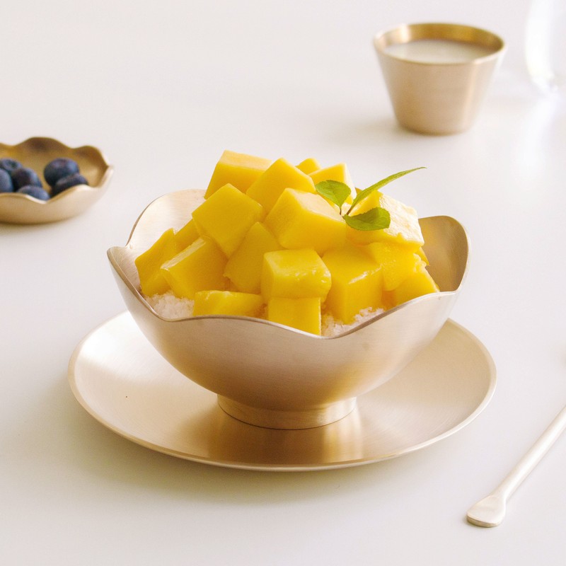 Notdam Bangjja Yugi Flower Shaved Ice Bowl + Round Spoon