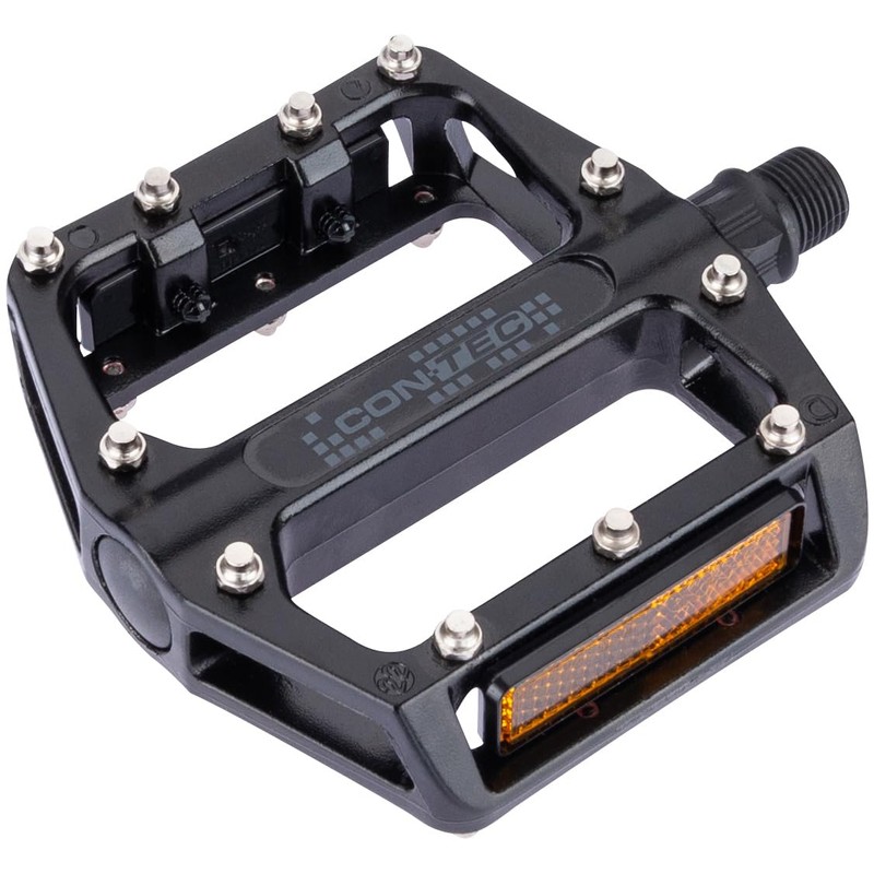 CONTEC 2 x Aluminium Platform Pedal 2Black Heavy Duty Durable