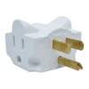 Hug-A-Plug Grounded Right Angle Adapter Plug - Twin Pack White