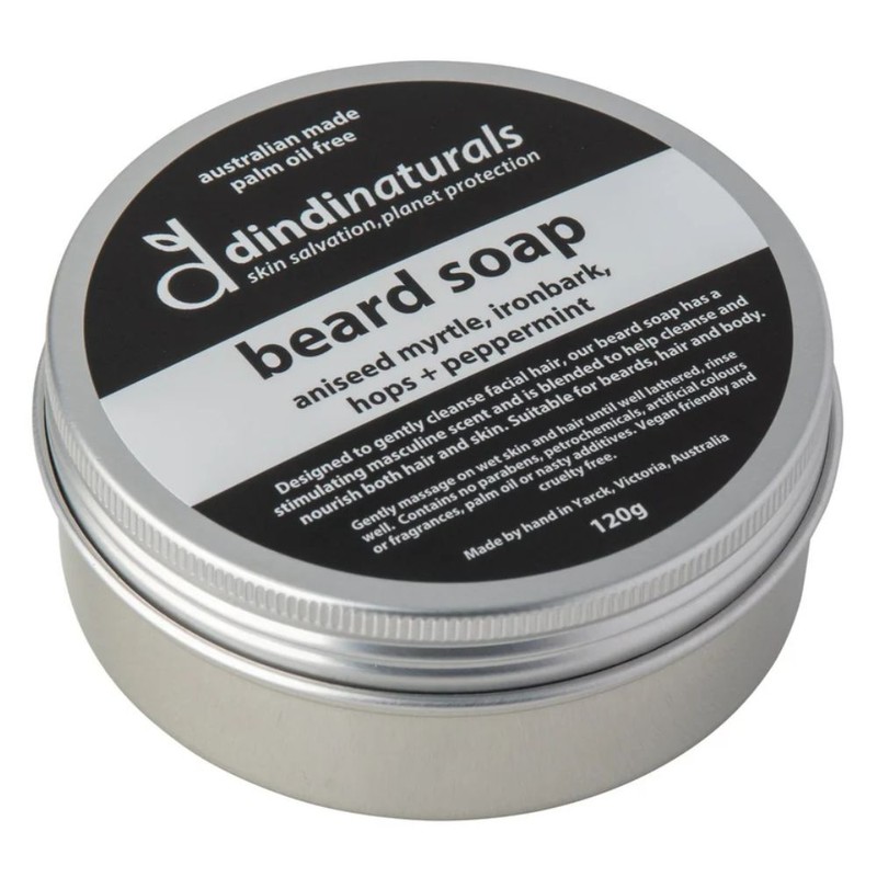 Dindi Naturals Beard Soap with Charcoal 120g - in Tin