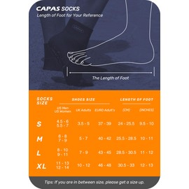 CAPAS Wetsuit Socks, Anti-slip Neoprene Men Women Waterproof Socks, Sand-proof Beach Water Sports Keep Warm Water Sock for Diving Snorkeling Swimming (L)