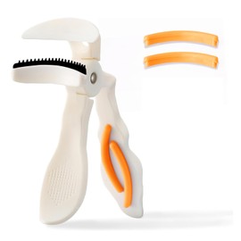 Eyelash Curler, Plastic Eyelash Curlers with Silicone Refill Pads Cute Eye Lash Curler Makeup Tool No Pinching, Orange