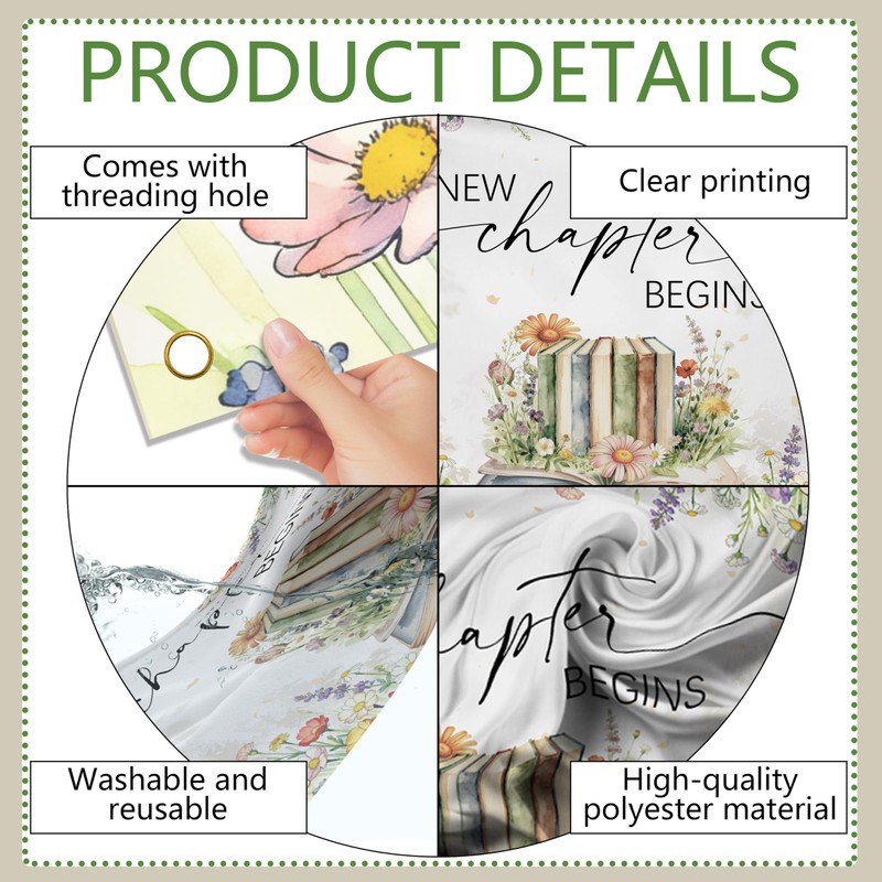 LANKBACK A New Chapter Begins Backdrop Storybook Baby Shower Decorations