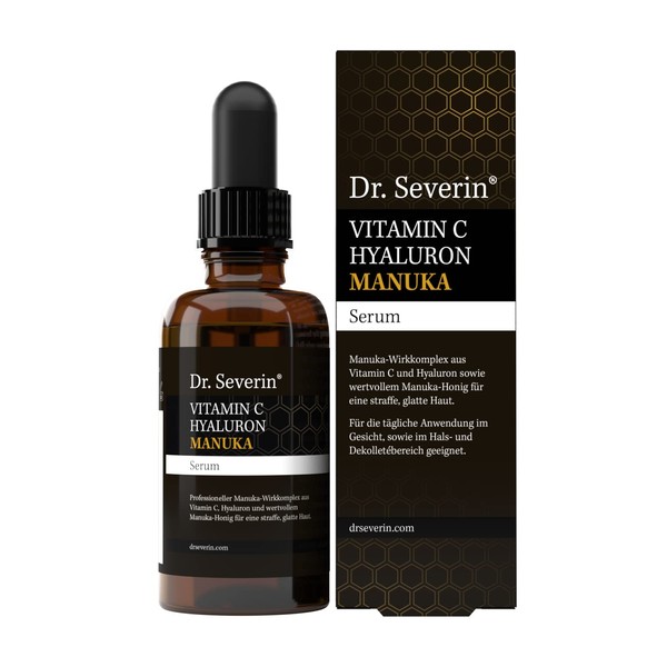 Dr. Severin® Manuka Vitamin C Hyaluronic Serum I with Manuka from New Zealand I Anti-Wrinkle Boost I High Skin Compatibility I Day and Night Care for All Skin Types I Brightening Effect I 50 ml