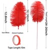 Ballinger Red Ostrich Feathers for Centerpieces - 12pcs 24-26inch Feathers