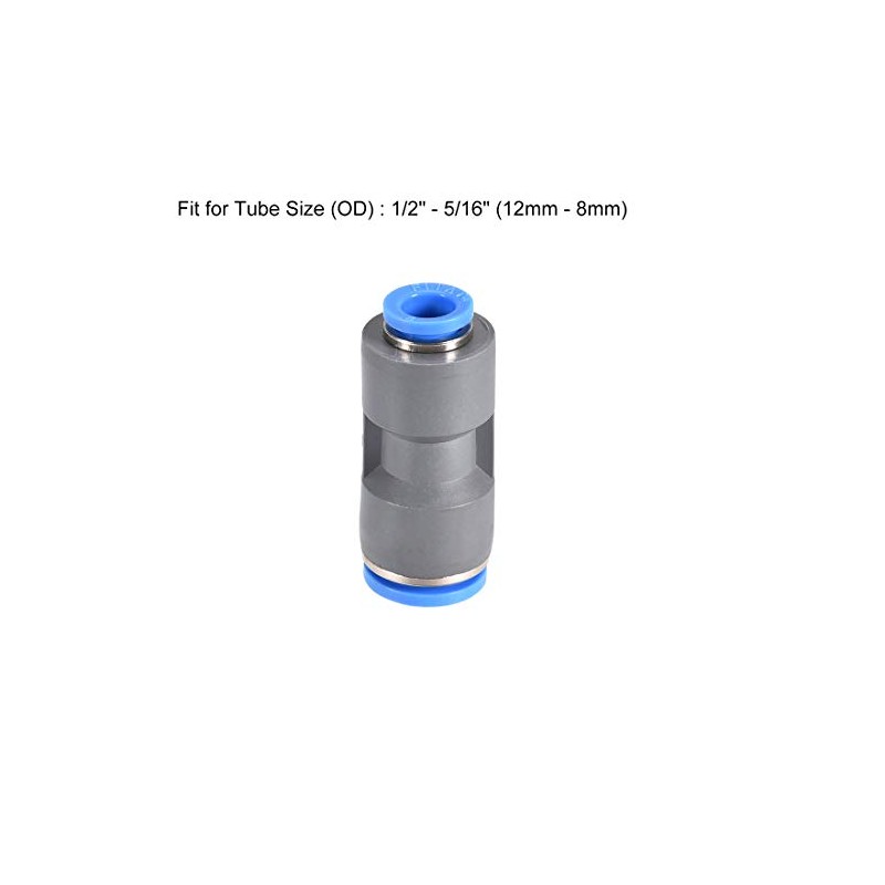 sourcing map Straight Push to Connector Reducer Fitting 12mm to