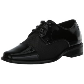 Stacy Adams Boy's Pharaoh Cap Toe Oxford, Black, 6 Big Kid
