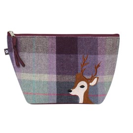 Earth Squared Applique Stitched Makeup Cosmetic Bag - Highland Cow, Flower, Bee, Bird (Deer)