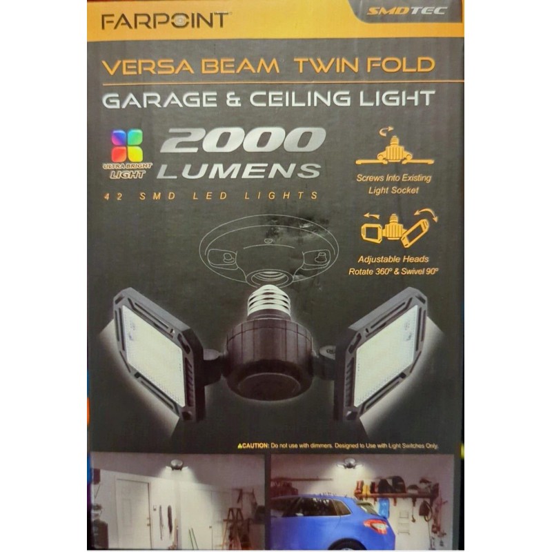 Farpoint- Versa Beam Twin Fold Garage & Ceiling Light 2000
