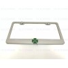 License Plate Frame 3D QUADRIFOGLIO Emblem Stainless Steel Chromed License