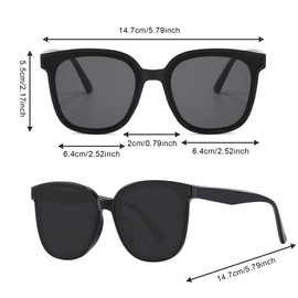 FOSDICK 2 Pairs of Polarised Sunglasses Men / Women Sunglasses Men's Polarised Unisex Black Retro Sunglasses Polarised with UV400 Protection Grey Sunglasses Men Women, Black, grey sunglasses