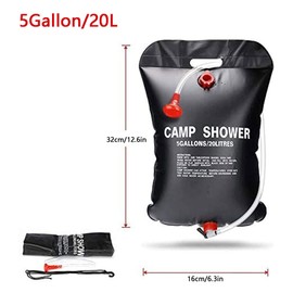 Sunshine smile Solar Shower Bag, 20 L Solar Shower Bag, Camping Shower, Solar Shower Bag, Outdoor Hot Water Shower Bag, Solar Heating Shower Bag, Camping Shower, Solar Shower Camping