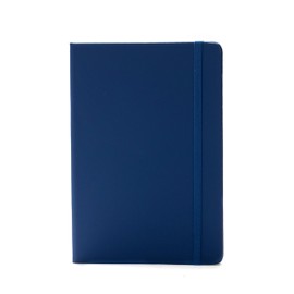 Eco A5 Notebook with Lined Pages, Pen Loop, Ribbon Bookmark, Date Marks and Paper Pocket, Smooth-touch Surface Hardback Journal, sustainably sourced paper, Multiple Versatile Colors (blue)