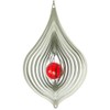 Teardrop Stainless Steel Wind Spinner with Crystal Decoration 10.5 cm