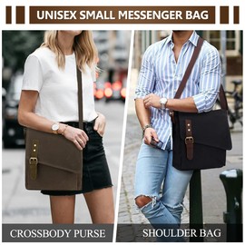 Small Messenger Bag,VONXURY Water Resistant Shoulder Bag Canvas Crossbody Purse for Women Men