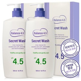 Touch Me Balance 4.5 Secret Wash Mildly Acidic Feminine Cleanser 500ml x 2 / 터치미 밸런스 4.5 시크릿워시 약산성 여성청결제 500ml 2개
