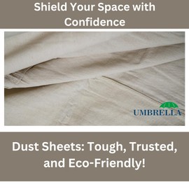 Heavy Duty Cotton Dust Sheets for Decorating Painting - Drop Cloths for Furniture, Floor Covering, Dust Covers - Durable, Reusable Covering Sheets for Renovation, Construction (Natural, 24X3FT)