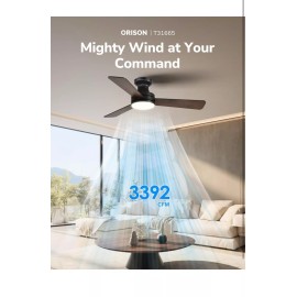 Orison Ceiling Fans with Lights, 42 inch Low Profile Ceiling Fan with RGB Backlight,...